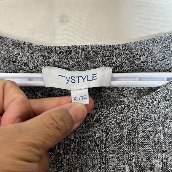My Style Grey Ribbed Short Sleeve Size XL - Picture 3 of 5